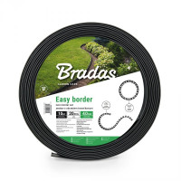 Бордюр газонный Bradas EASY BORDER 55 мм х 10 м с комплектом кольев черный OBEB5510SET