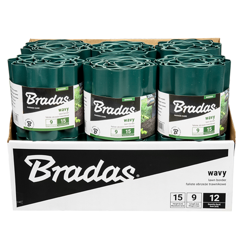 Бордюр волнистый газонный Bradas 9 м х 10 см зеленый OBFG 0910