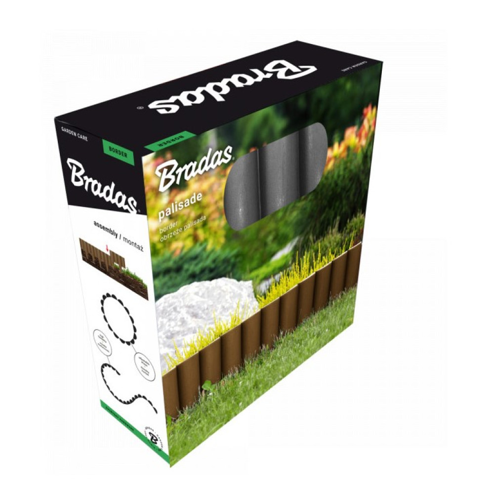 Палісад садовий Bradas PALGARDEN 2,5 м графіт OBP1202-002GY