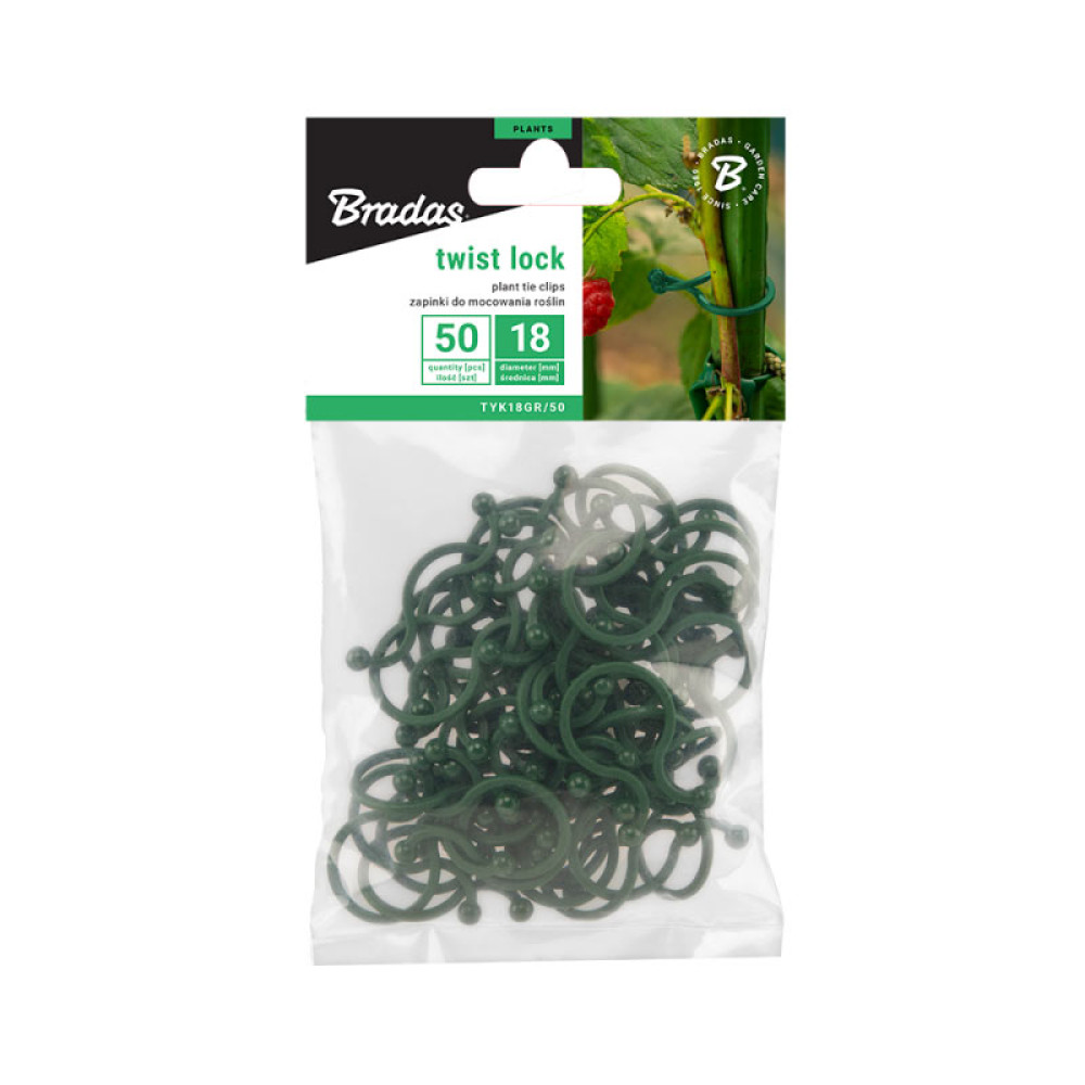 Зажимы Bradas TWIST LOCK диаметром 18 мм 50 шт TYK18GR/50