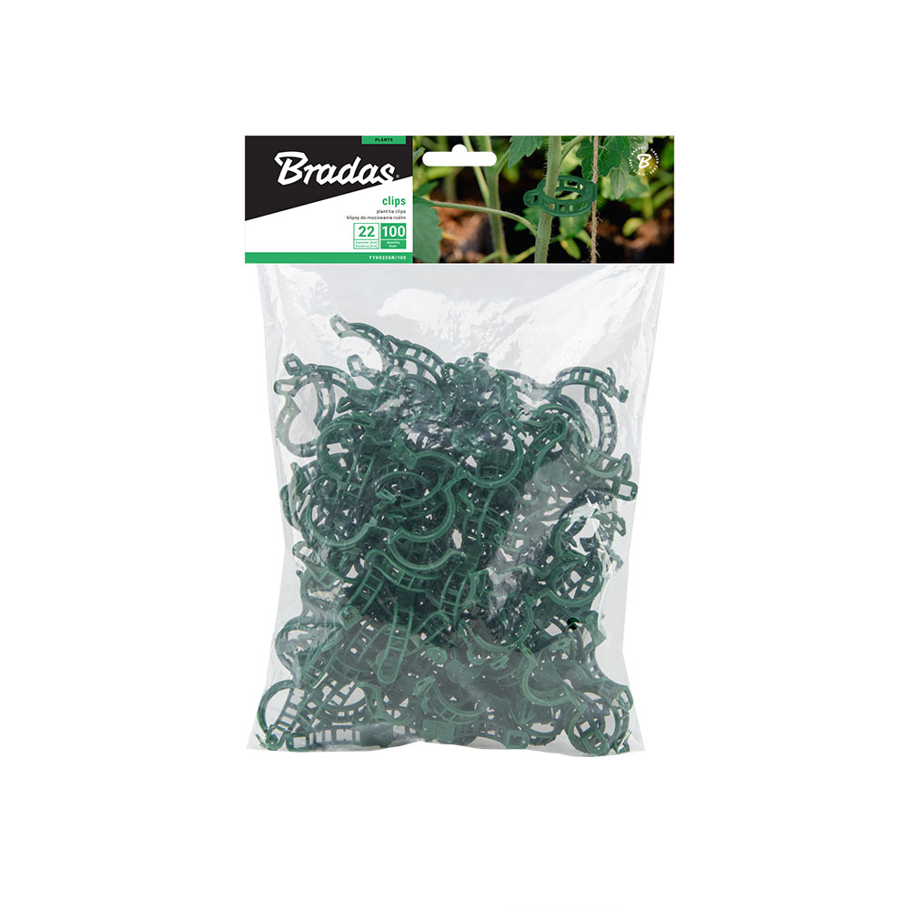 Зажимы для крепления растений Bradas 22 мм, 100 штук (TYK022GR/100)