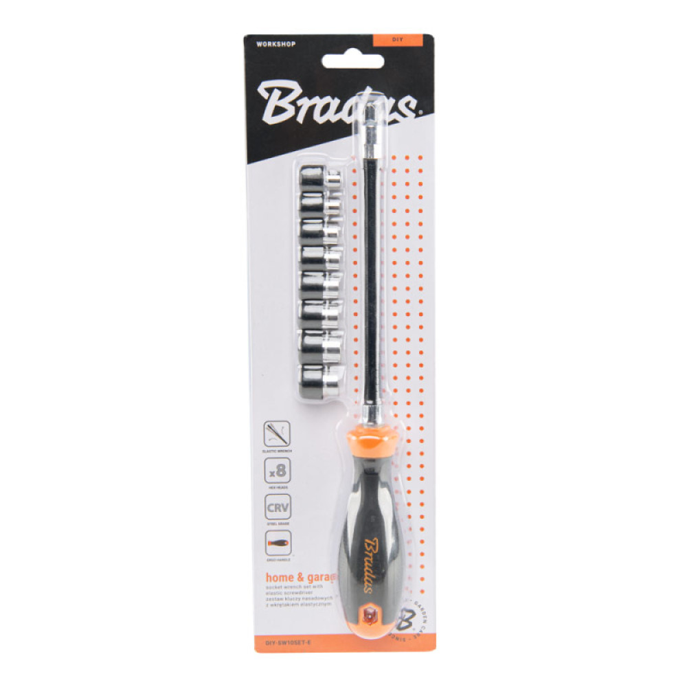 Гибкий торцевой ключ Bradas HOME & GARAGE набор 5-12/270 мм DIY-SW10SET-E