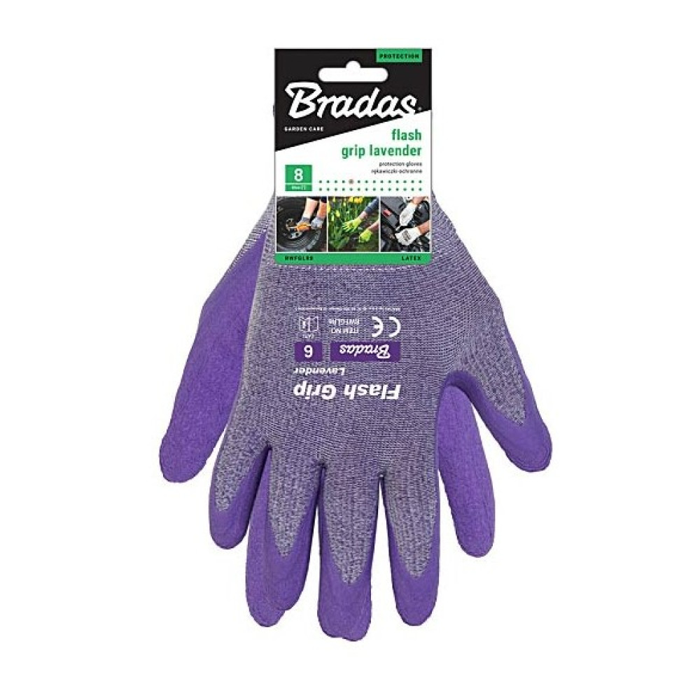 Перчатки защитные Bradas FLASH GRIP LAVENDER FULL размер 7 RWFGLRF7