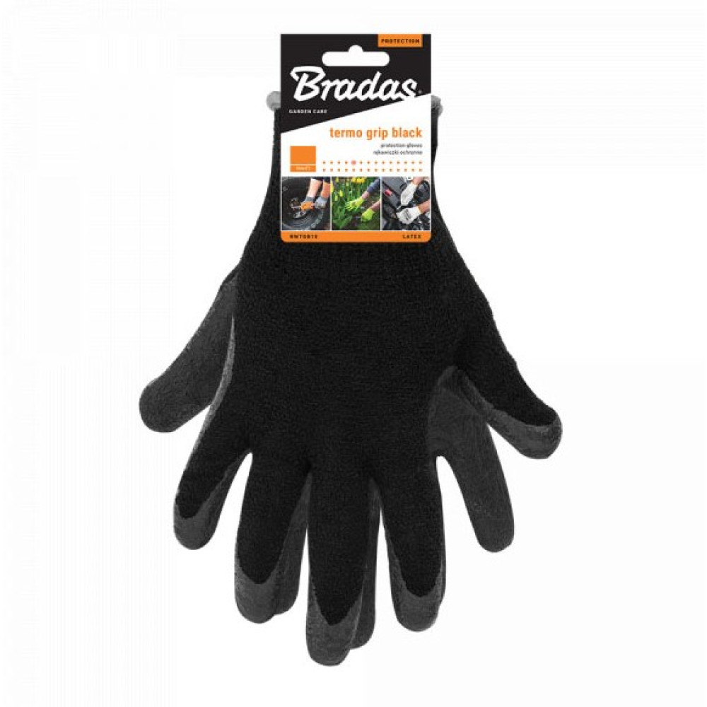 Рукавички захисні Bradas TERMO GRIP BLACK латекс размер 8 RWTGB8
