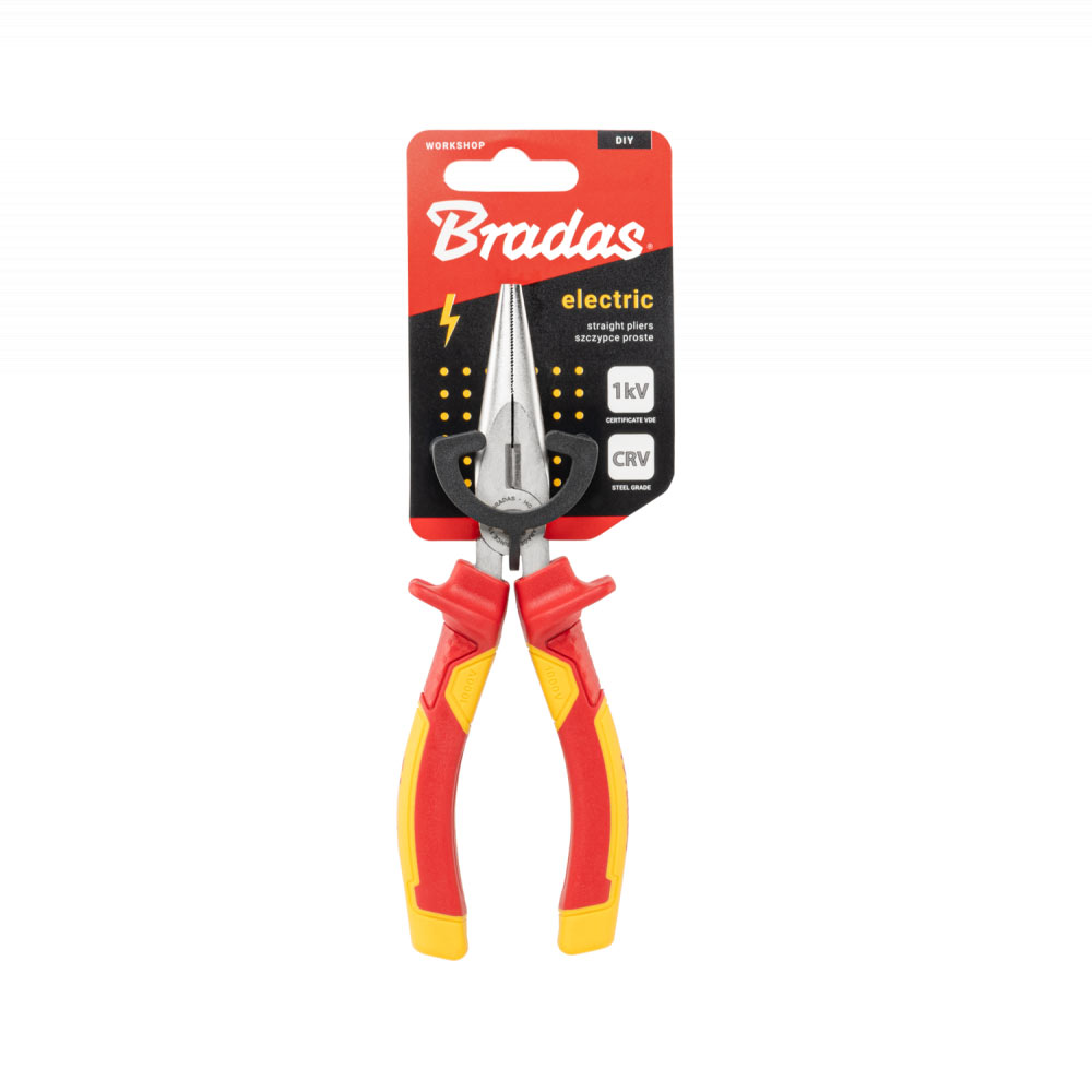 Плоскогубцы прямые Bradas ELECTRIC, 160 мм, 1кВ VDE (DIY-PL1012/6)