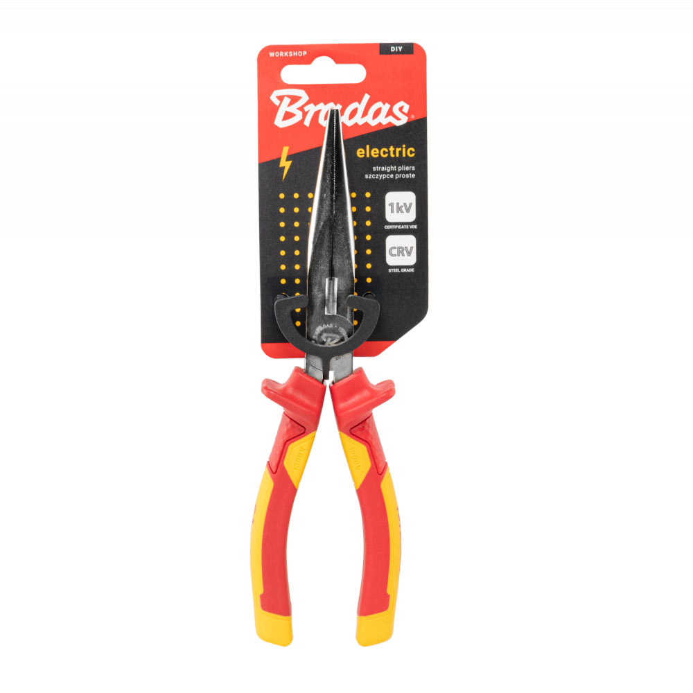 Плоскогубці прямі Bradas ELECTRIC, 205 мм, 1кВ VDE (DIY-PL1012/8)