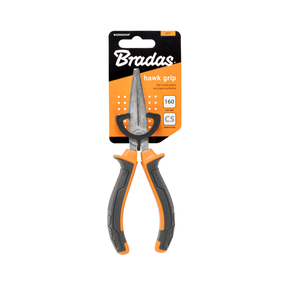 Плоскогубцы прямые плоские Bradas HAWK GRIP, 160 мм (DIY-PL1117/6)