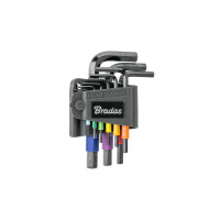 Набор шестигранных ключей Bradas HX 1,5-10 мм 9 шт короткие (DIY-HKH71-SH/B)