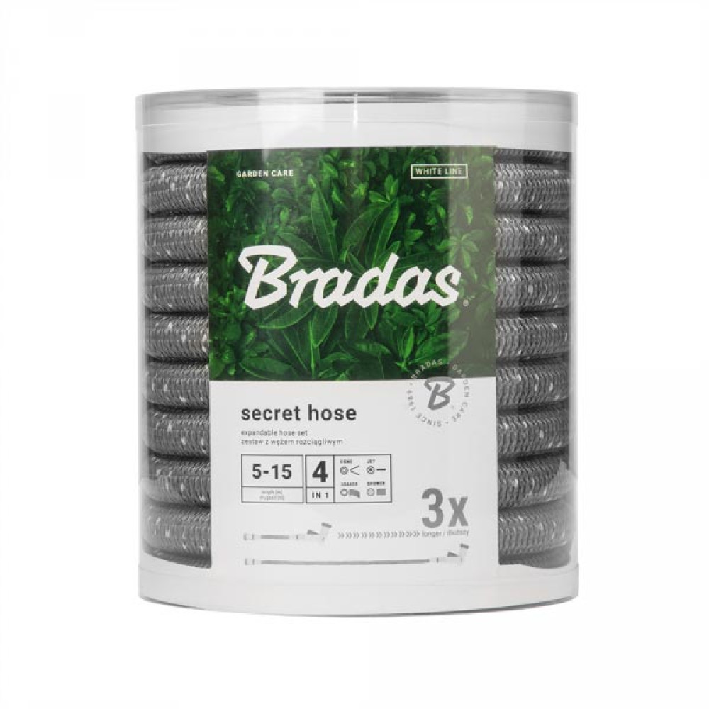 Растягивающийся шланг (комплект) Bradas SECRET HOSE 5-15 м серый WSCH515GY