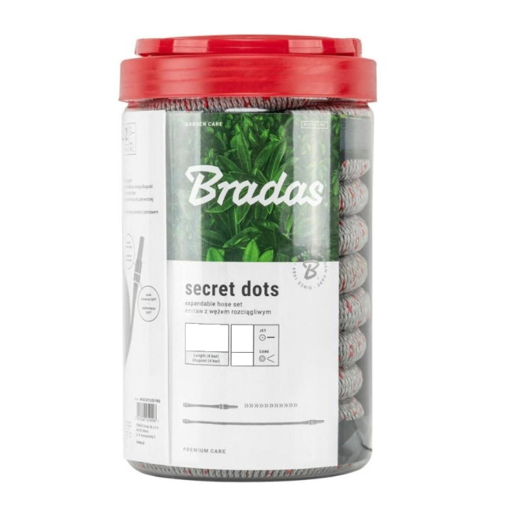 Шланг, що розтягується (комплект) Bradas SECRET DOTS 18 м WHITE LINE (WSCH18GYRD)