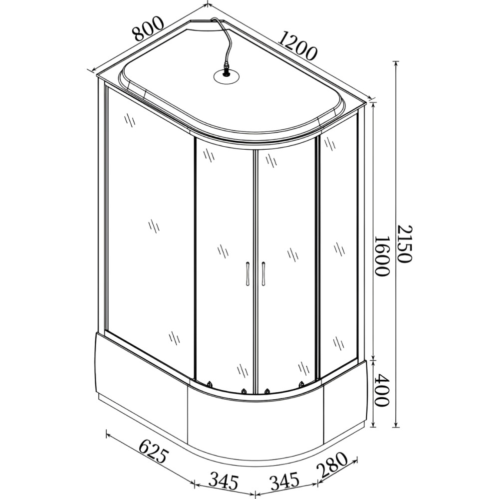 Душовий бокс BRAVO OBRA H120GBSL (H120BL)