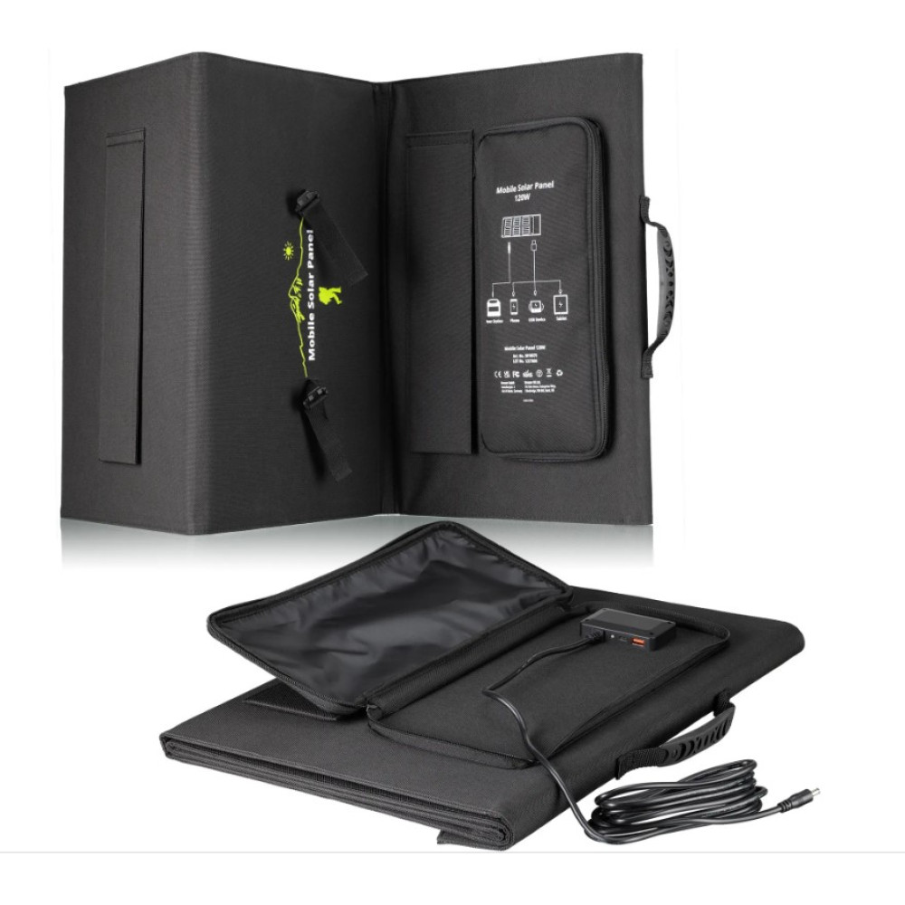 Портативний зарядний пристрій сонячна панель Bresser Mobile Solar Charger 120 Watt USB DC (3810070) 930152