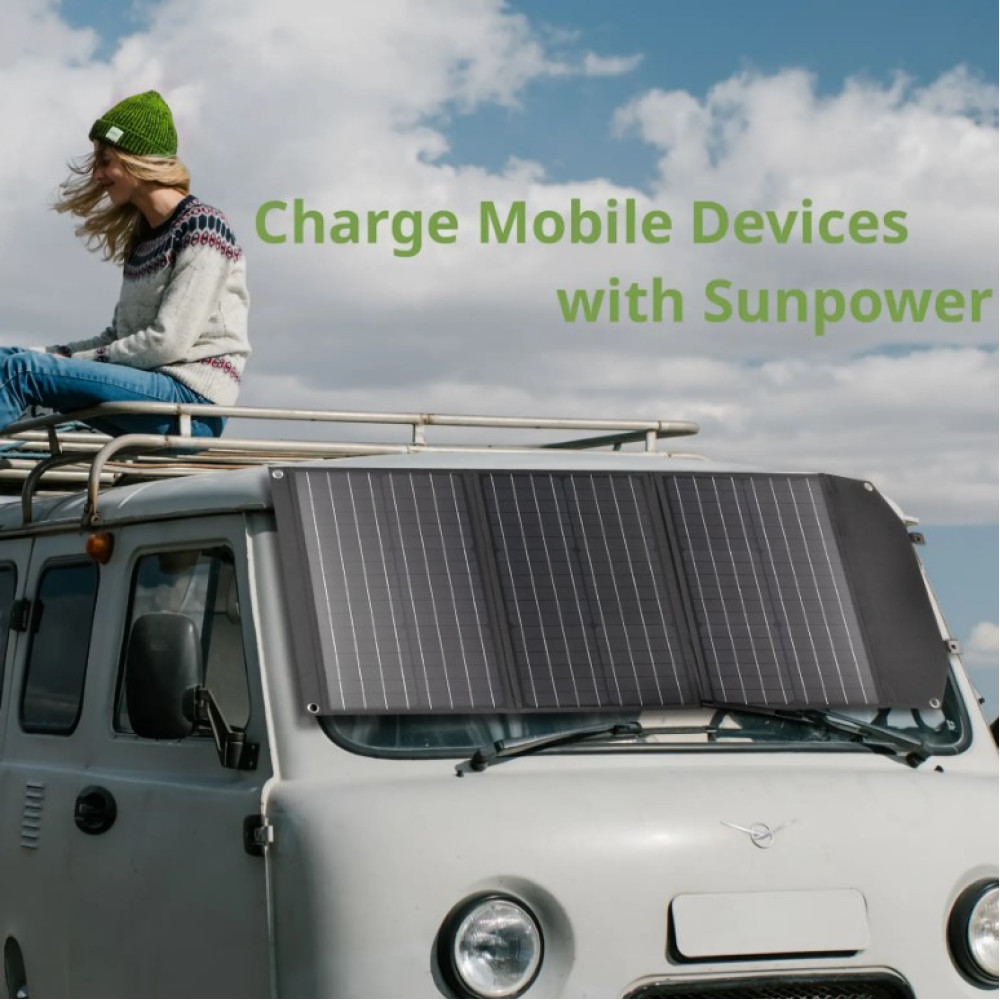 Портативний зарядний пристрій сонячна панель Bresser Mobile Solar Charger 120 Watt USB DC (3810070) 930152