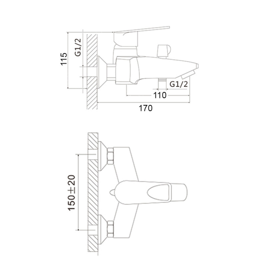 Змішувач для ванни Brinex 41C 006N