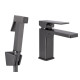 Смеситель для умывальника Qtap Gemini (с гигиеническим душем) Gunmetal Black PVD QTGEM272GMB45692
