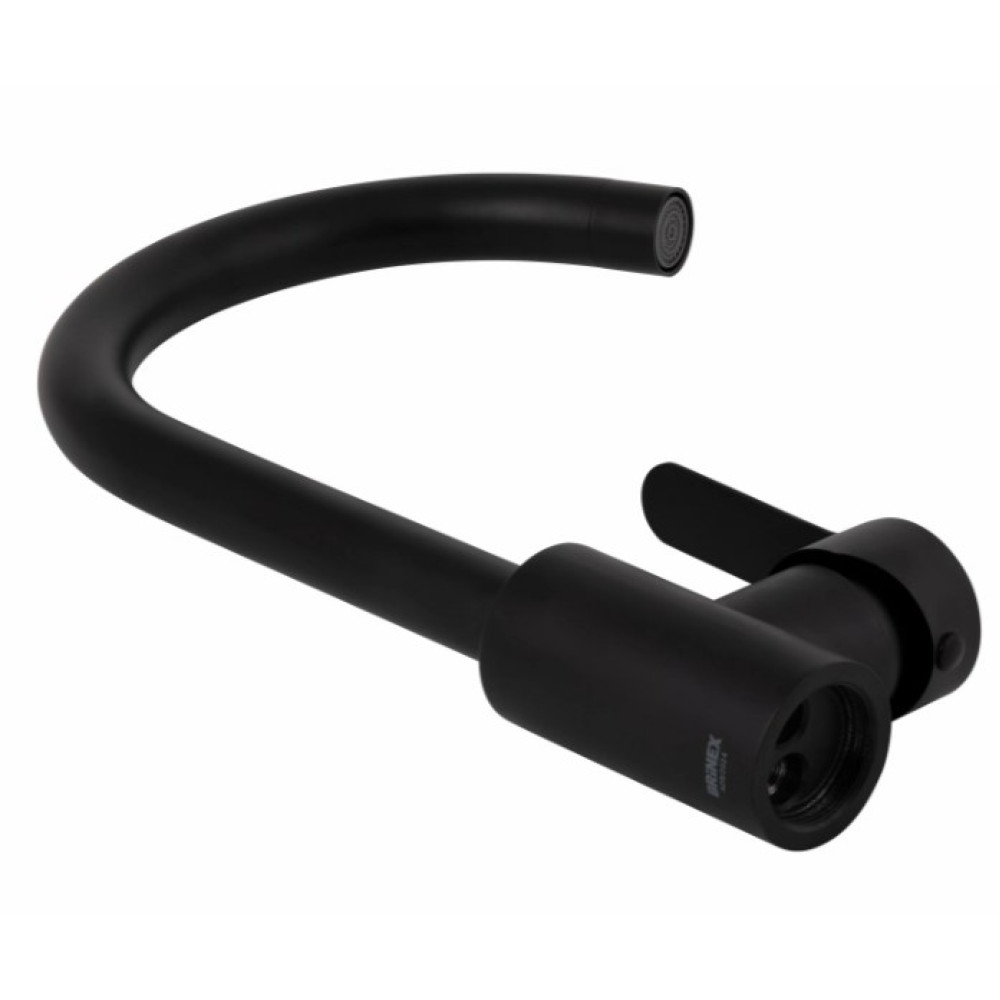 Змішувач для кухні Brinex Pure 015F U-образний Black Matt BRIPUR015FBLM