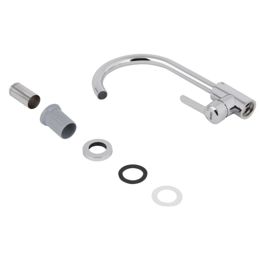 Змішувач для кухні Brinex Pure 015F U-образний Chrome BRIPUR015FCRM
