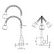 Змішувач для кухні Brinex Pure 015F41 з гнучким виливом Nickel BRIPUR015F41NKL