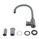 Змішувач для кухні Brinex Pure 015F3 з гнучким виливом Graphite/Grey BRIPUR015F3GRG