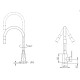 Змішувач для кухні Brinex Pure 015F3 з гнучким виливом Graphite/Grey BRIPUR015F3GRG