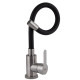 Змішувач для кухні Brinex Pure 015F3 з гнучким виливом Nickel/Black BRIPUR015F3NKB
