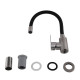 Змішувач для кухні Brinex Pure 015F3 з гнучким виливом Nickel/Black BRIPUR015F3NKB