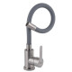 Змішувач для кухні Brinex Pure 015F3 з гнучким виливом Nickel/Grey BRIPUR015F3NKG