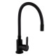 Смеситель для кухни Brinex Pure 015F3 с гибким изливом Black Matt BRIPUR015F3BLM