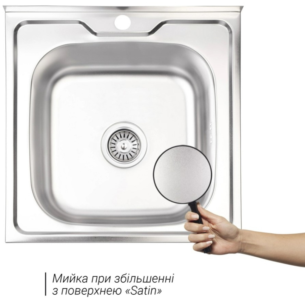 Кухонная мойка Brinex 5050 0.6 мм, накладная BRIN5050SAT06