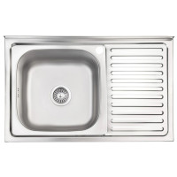 Кухонна мийка Brinex 5080-L 0.6 мм, накладна BRIN5080LSAT06