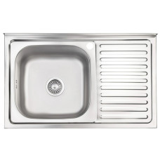 Кухонная мойка Brinex 5080-L 0.6 мм, накладная BRIN5080LSAT06