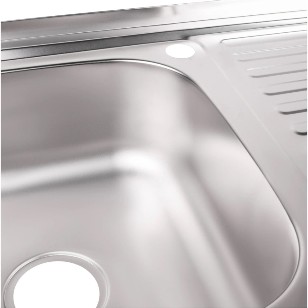Кухонная мойка Brinex 5080-L 0.6 мм, накладная BRIN5080LSAT06