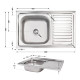 Кухонная мойка Brinex 5080-L 0.6 мм, накладная BRIN5080LSAT06