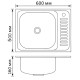 Кухонна мийка Brinex 6050-L 0.6 мм, накладна BRIN6050LSAT06
