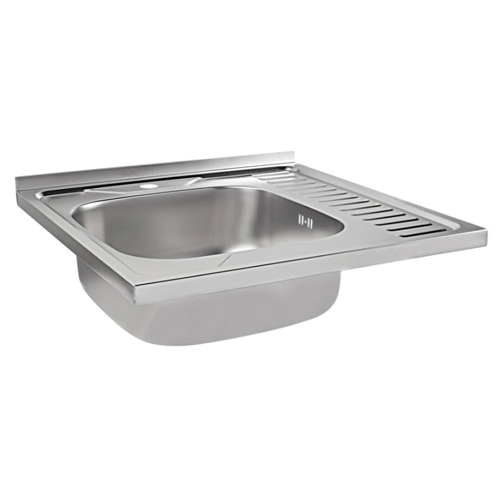 Кухонна мийка Brinex 6060-L 0.6 мм, накладна BRIN6060LSAT06