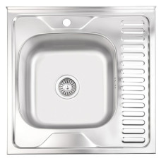 Кухонная мойка Brinex 6060-L 0.6 мм, накладная BRIN6060LSAT06