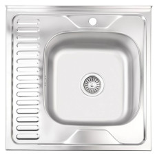 Кухонная мойка Brinex 6060-R 0.6 мм, накладная BRIN6060RSAT06