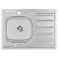 Кухонна мийка Brinex 6080-L 0.6 мм, накладна BRIN6080LSAT06