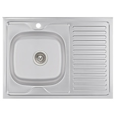 Кухонная мойка Brinex 6080-L 0.6 мм, накладная BRIN6080LSAT06