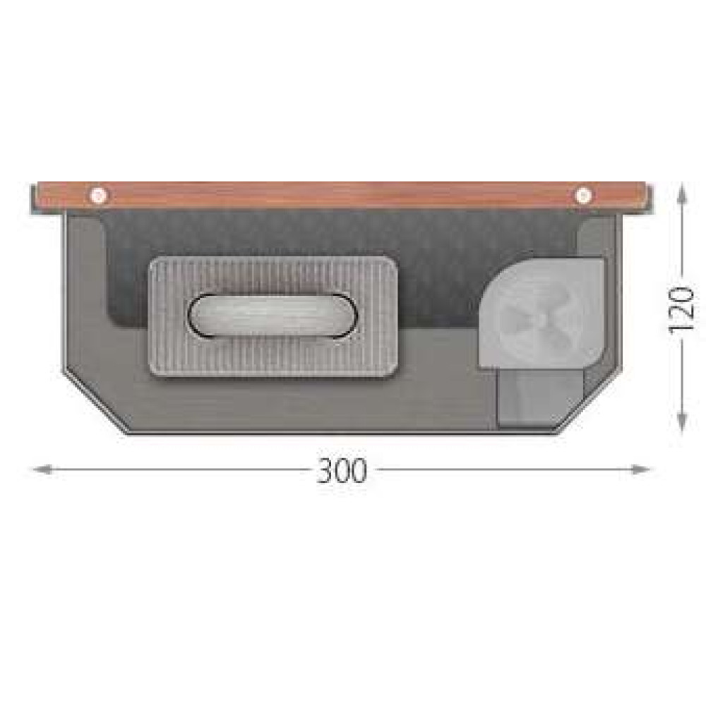 Внутрішньопідлоговий конвектор примусової конвекції CONVECTOR CF.300.1250.120