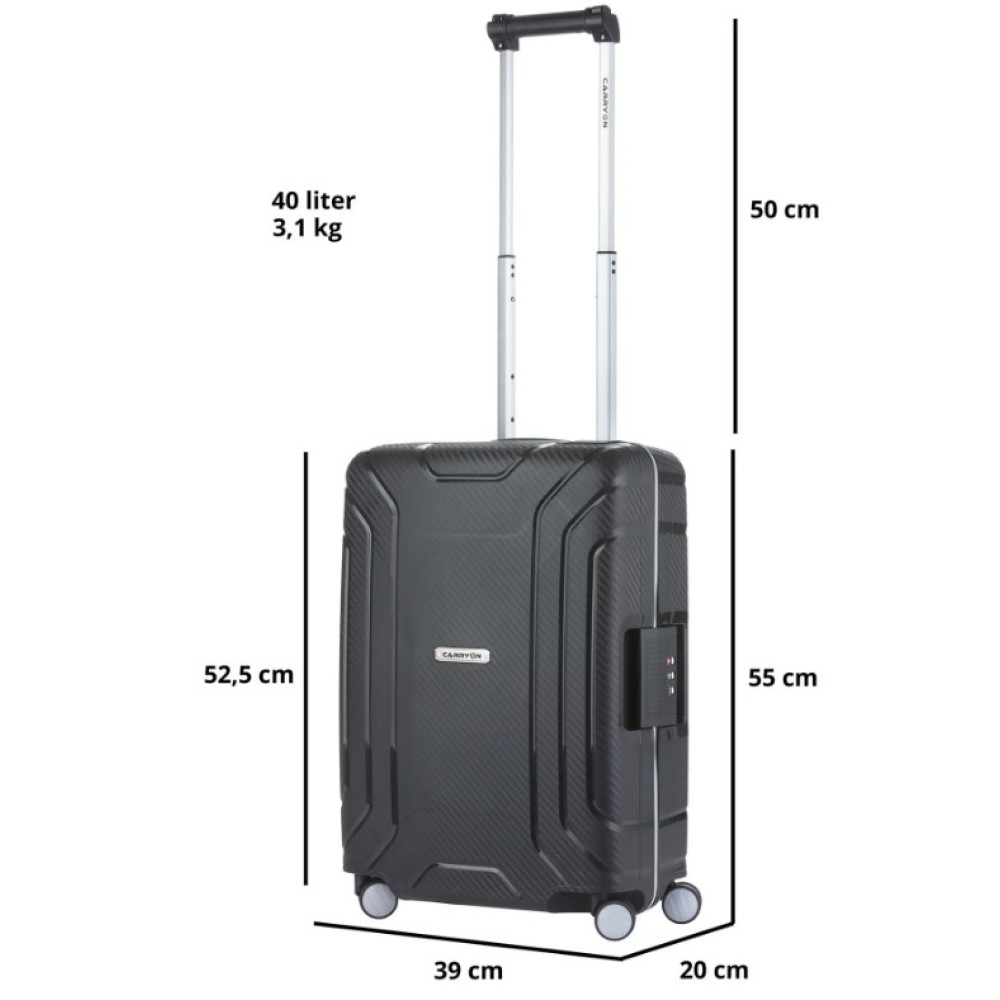 Чемодан CarryOn Steward (S) Black (502322)