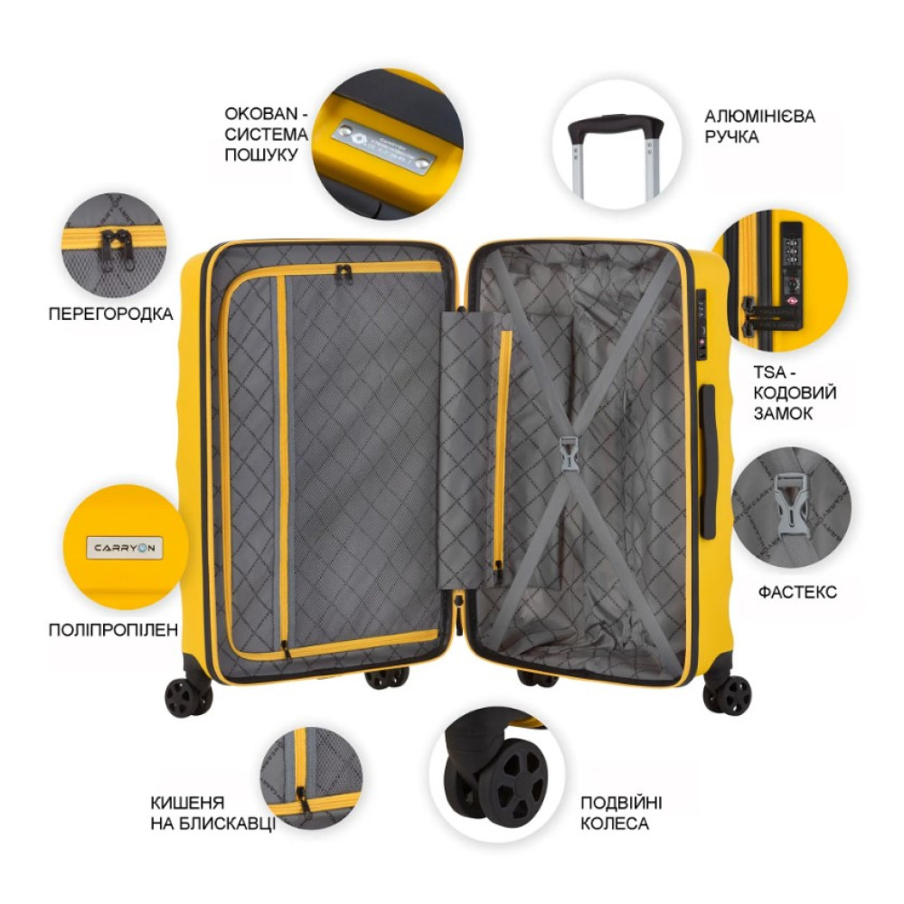 Чемодан CarryOn Porter (S) Yellow (502456)