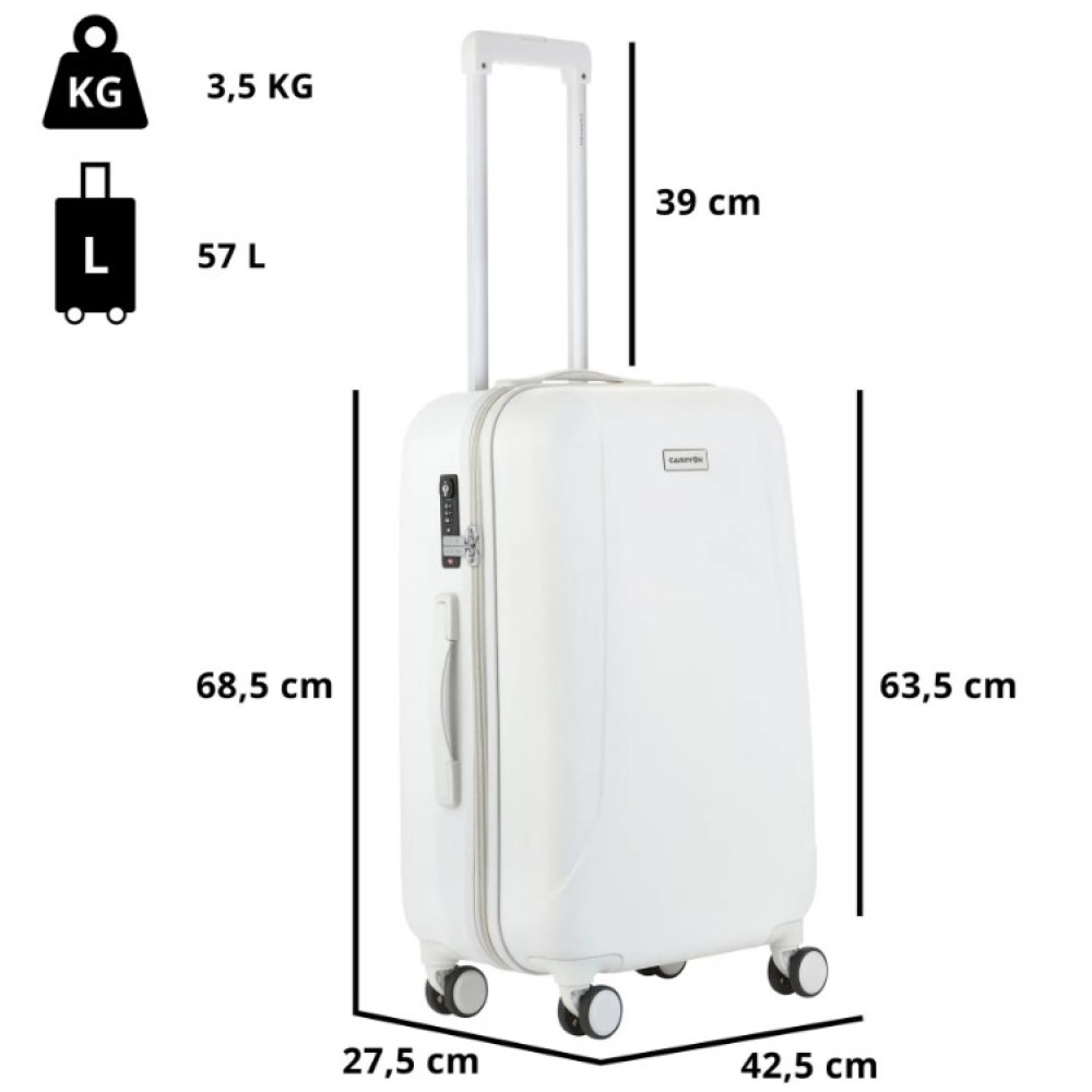Валіза CarryOn Skyhopper (M) White (502423)