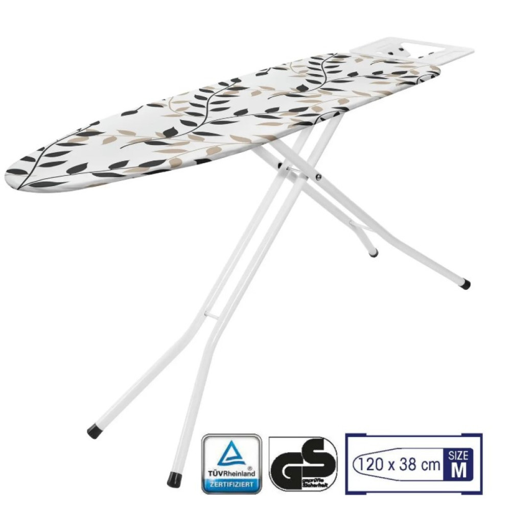 Дошка для прасування Casa Si Superstandard Basic 120x38 White/Black Leaves (CS95150E166)