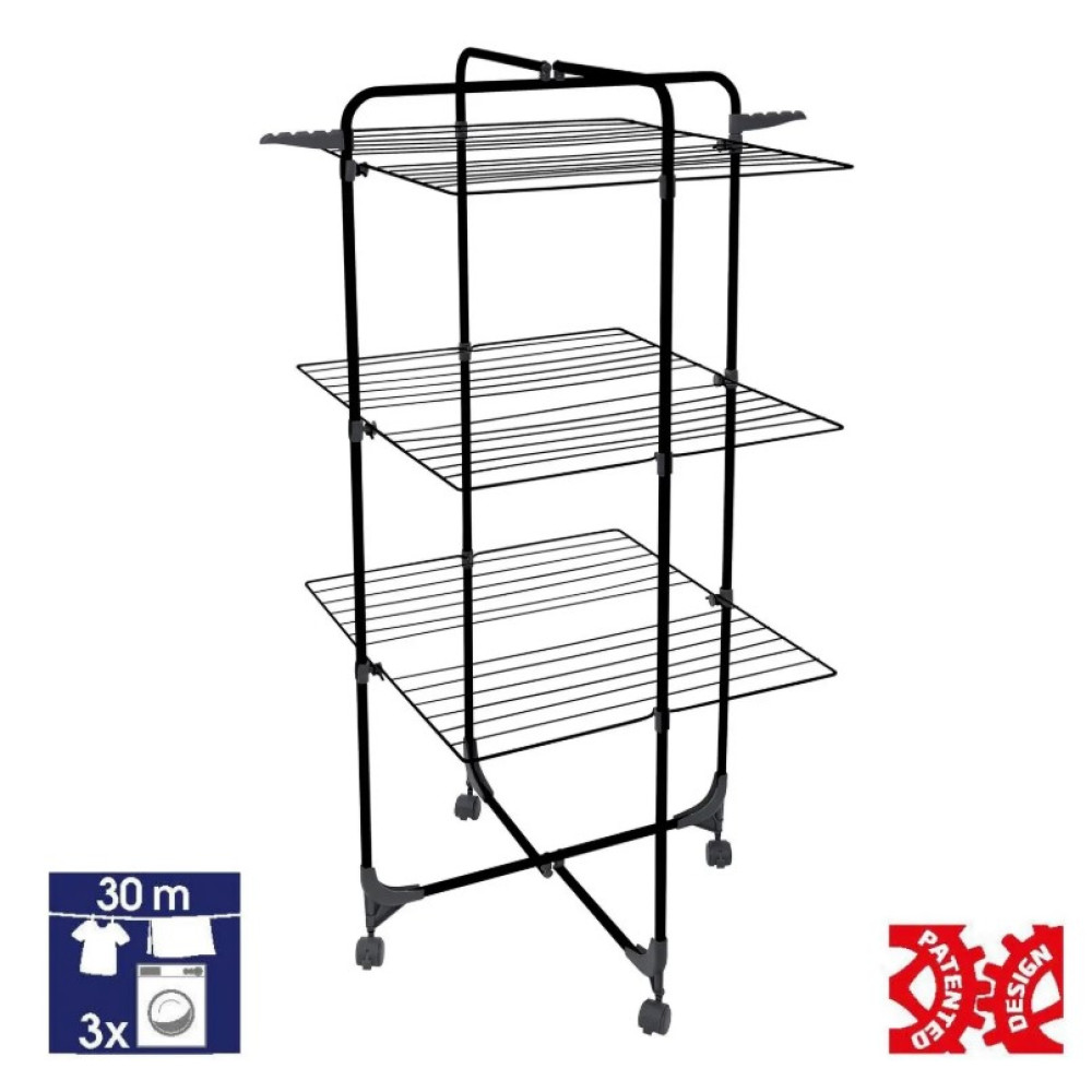 Сушарка для білизни підлогова Casa Si Athletic 3 Black (CS92185E04E)