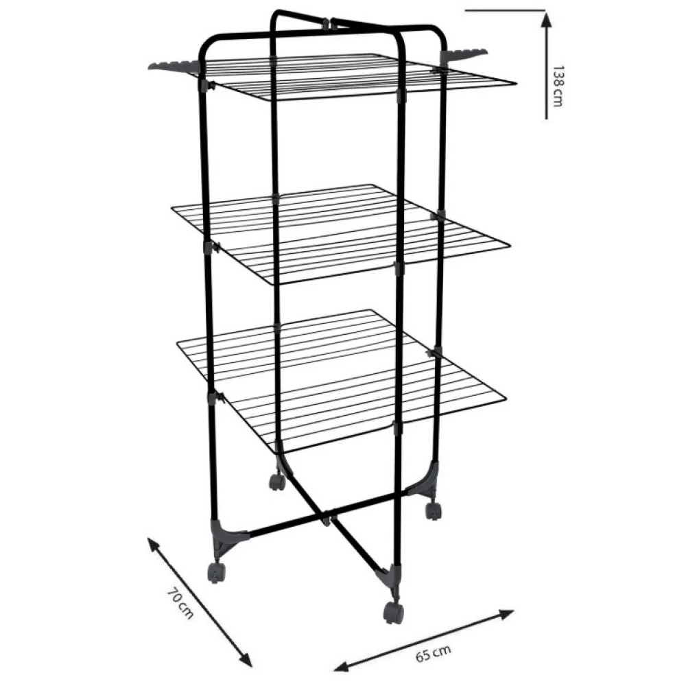 Сушарка для білизни підлогова Casa Si Athletic 3 Black (CS92185E04E)