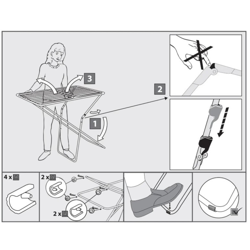Сушилка для белья напольная Casa Si Kolibri 18m White (CS42191C06D)
