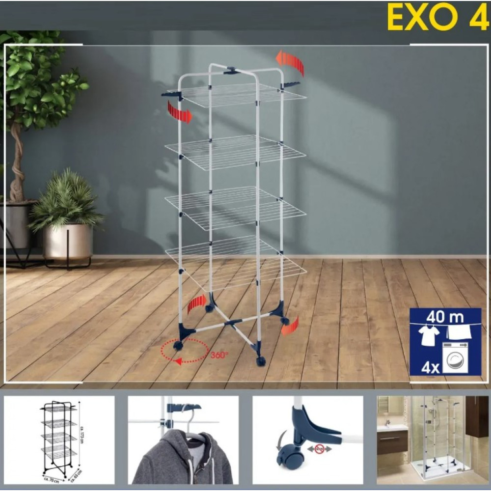 Сушилка для белья напольная Casa Si Exo 4 White (CS92166E04IT)
