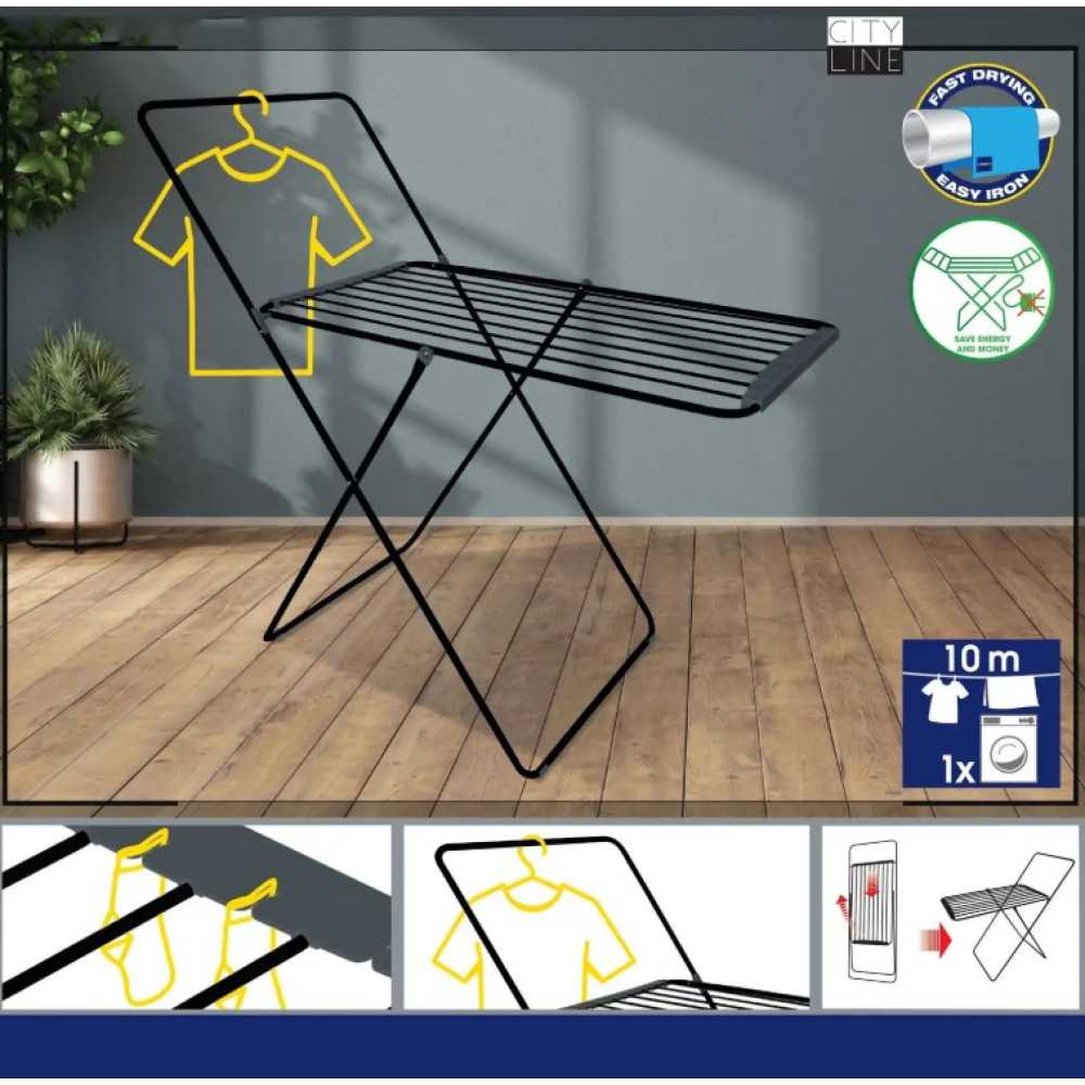 Сушилка для белья напольная Casa Si City Plus 10m Black (CS92287C03E)