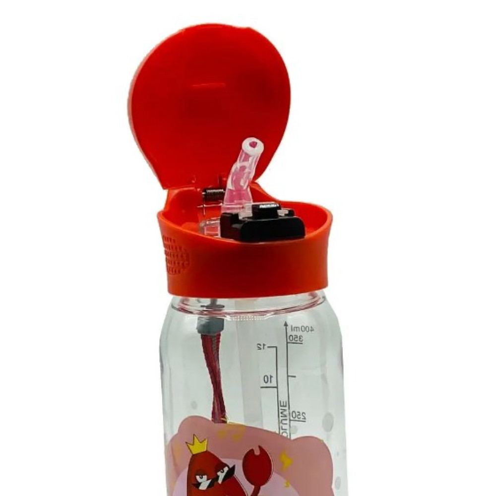 Бутылка для воды Casno 400 мл KXN-1195 Красная (краб) с трубочкой (KXN-1195_Red)